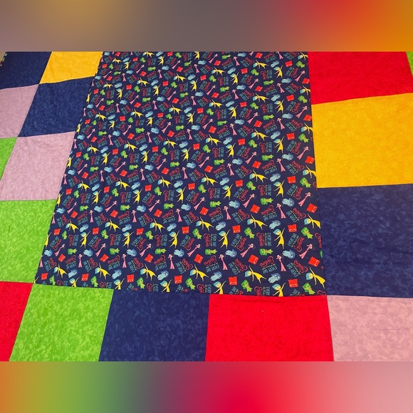 NEW Handmade Quilt Inside Out Movie Theme Colorful Throw Size - Picture 2 of 4